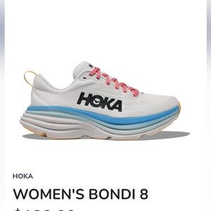 Hoka Bondi 8 Womens 9B Sneakers Blanc DeBlanc/Swim Day Shoes 1127954 BSW XLNT